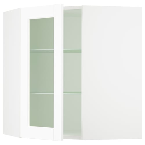 SEKTION Gabin pared esquina 1 puerta c/ests, blanco Enköping/blanco efecto madera, 66x37x76 cm