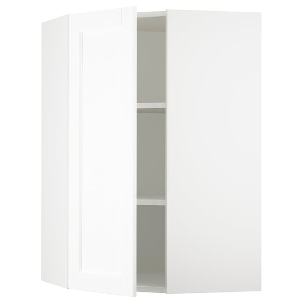 SEKTION Gabin pared esquina 1 puerta c/ests, blanco Enköping/blanco efecto madera, 66x37x102 cm
