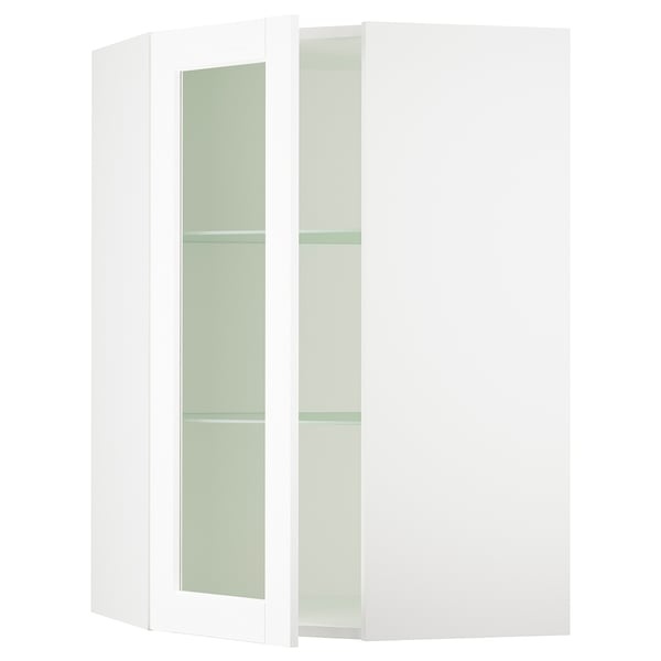 SEKTION Gabin pared esquina 1 puerta c/ests, blanco Enköping/blanco efecto madera, 66x37x102 cm
