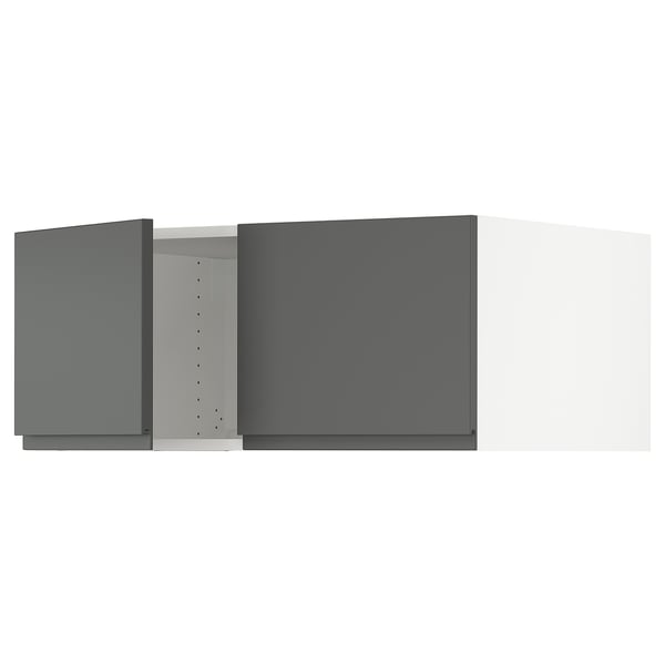 SEKTION Gabin sup p/ refrigerador 2 puertas, blanco/Voxtorp gris oscuro, 91x61x38 cm