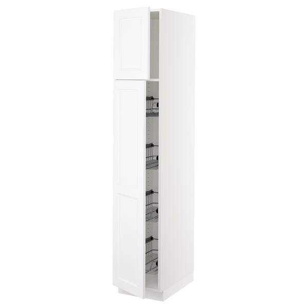 SEKTION Gabinete alto 2 puertas c/canasta, blanco/Axstad blanco mate, 38x61x203 cm