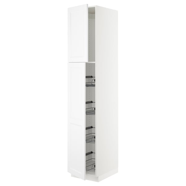SEKTION Gabinete alto 2 puertas c/canasta, blanco/Axstad blanco mate, 46x61x229 cm