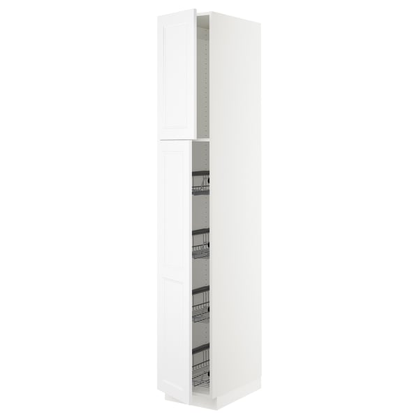 SEKTION Gabinete alto 2 puertas c/canasta, blanco/Axstad blanco mate, 38x61x229 cm