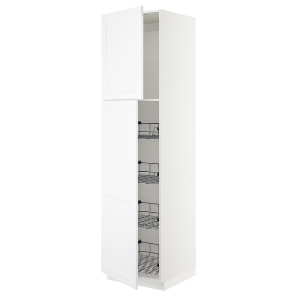 SEKTION Gabinete alto 2 puertas c/canasta, blanco/Axstad blanco mate, 61x61x229 cm