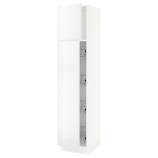 SEKTION Gabinete alto 2 puertas c/canasta, blanco/Ringhult blanco, 46x61x203 cm