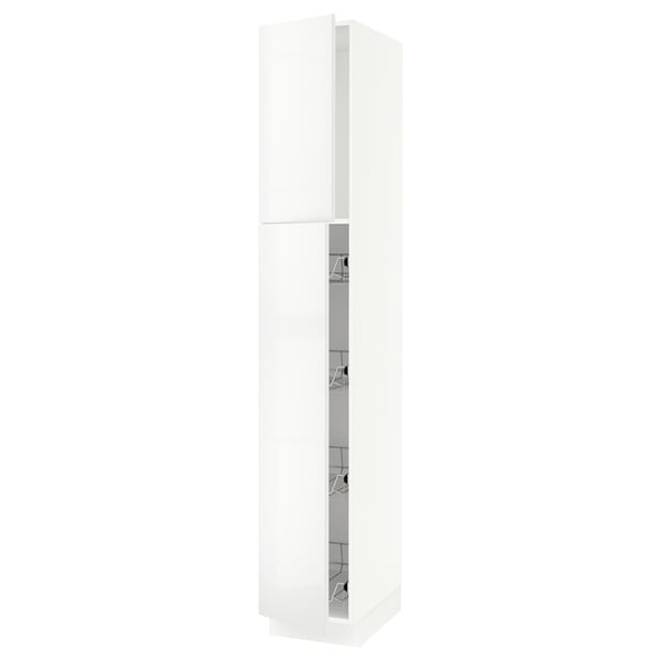 SEKTION Gabinete alto 2 puertas c/canasta, blanco/Ringhult blanco, 38x61x229 cm