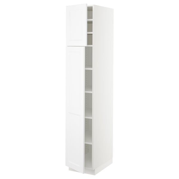 SEKTION Gabinete alto 2 puertas c/estantes, blanco/Axstad blanco mate, 38x61x203 cm