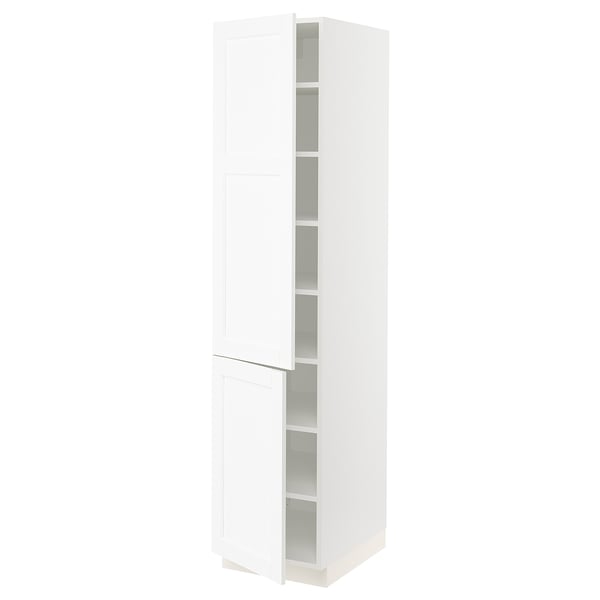 SEKTION Gabinete alto 2 puertas c/estantes, blanco Enköping/blanco efecto madera, 46x61x203 cm