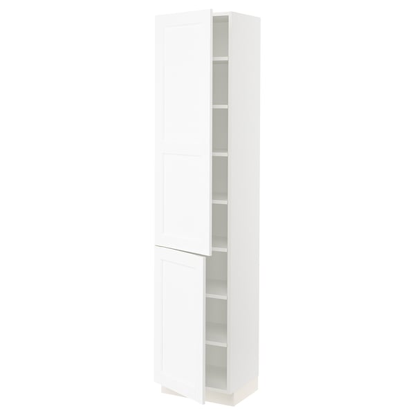 SEKTION Gabinete alto 2 puertas c/estantes, blanco Enköping/blanco efecto madera, 46x37x203 cm