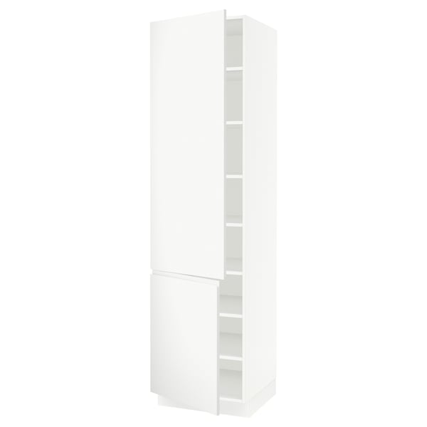 SEKTION Gabinete alto 2 puertas c/estantes, blanco/Voxtorp blanco mate, 61x61x229 cm