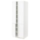 SEKTION Gabinete alto 4 puertas c/estantes, blanco Enköping/blanco efecto madera, 76x61x203 cm