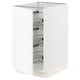 SEKTION Gabinete bajo 1 puerta c/canasta, blanco Enköping/blanco efecto madera, 46x61x76 cm