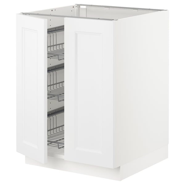 SEKTION Gabinete bajo 2 puertas c/canasta, blanco/Axstad blanco mate, 61x61x76 cm