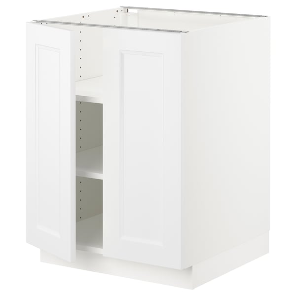 SEKTION Gabinete bajo 2 puertas c/estantes, blanco/Axstad blanco mate, 61x61x76 cm