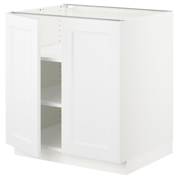 SEKTION Gabinete bajo 2 puertas c/estantes, blanco/Axstad blanco mate, 76x61x76 cm