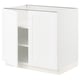 SEKTION Gabinete bajo 2 puertas c/estantes, blanco Enköping/blanco efecto madera, 91x61x76 cm