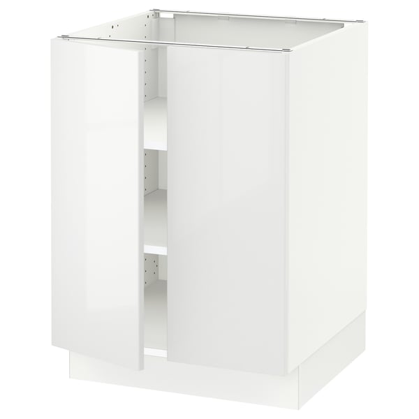 SEKTION Gabinete bajo 2 puertas c/estantes, blanco/Ringhult blanco, 61x61x76 cm