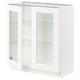 SEKTION Gabinete bajo 2 puertas vidrio, blanco Enköping/blanco efecto madera, 76x37x76 cm