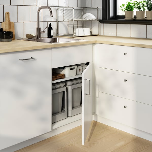 SEKTION Gabinete bajo de esquina, blanco, 127x61x76 cm