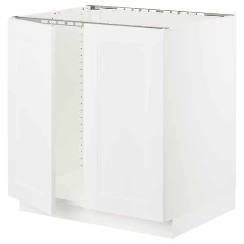 SEKTION Gabinete bajo p/ tarja 2 puertas, blanco/Axstad blanco mate, 76x61x76 cm