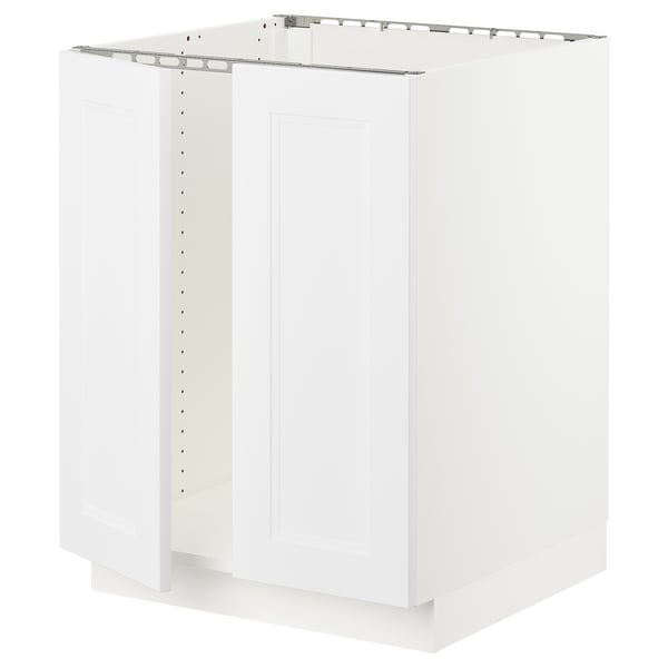 SEKTION Gabinete bajo p/ tarja 2 puertas, blanco/Axstad blanco mate, 61x61x76 cm