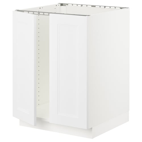 SEKTION Gabinete bajo p/ tarja 2 puertas, blanco/Axstad blanco mate, 61x61x76 cm