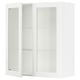SEKTION Gabinete de pared 2 puertas vidrio, blanco Enköping/blanco efecto madera, 91x37x102 cm