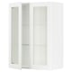 SEKTION Gabinete de pared 2 puertas vidrio, blanco Enköping/blanco efecto madera, 76x37x102 cm