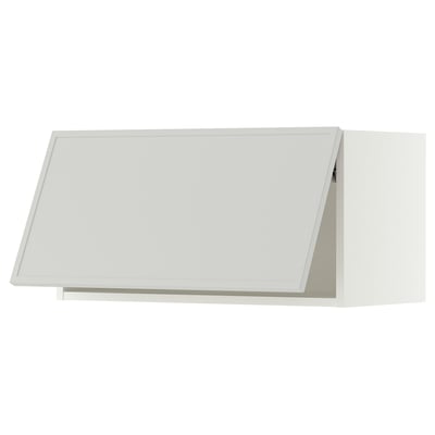 SEKTION Gabinete de pared horizontal, blanco/Aspudden gris claro, 76x37x38 cm
