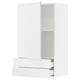 SEKTION Gabinete pared 1 puerta 2 cajones, blanco/Vallstena blanco, 61x37x102 cm