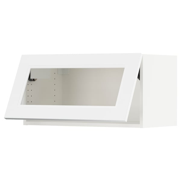 SEKTION Gabinete pared 1 puerta horizontal, blanco/Axstad blanco mate, 76x37x38 cm