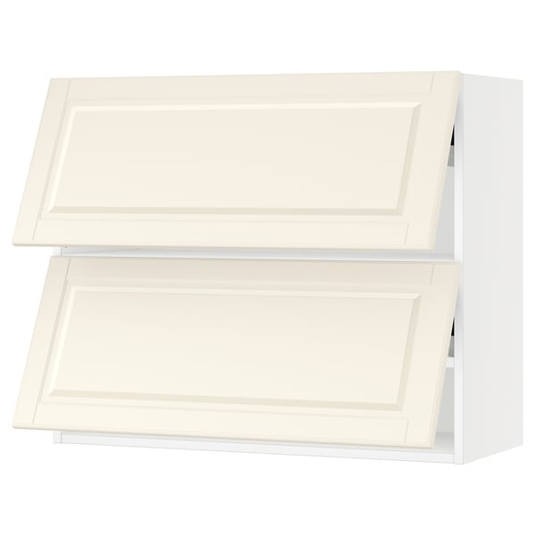 SEKTION Gabinete pared 2 puertas horizontal, blanco/Bodbyn hueso, 91x37x76 cm