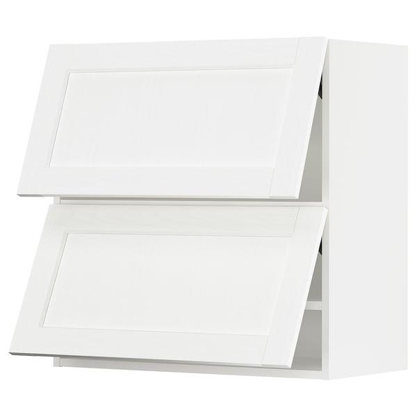 SEKTION Gabinete pared 2 puertas horizontal, blanco Enköping/blanco efecto madera, 76x37x76 cm