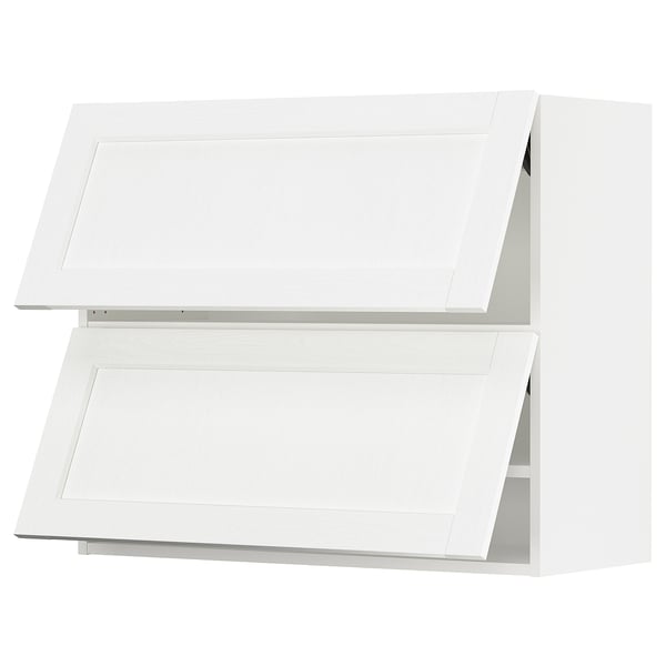 SEKTION Gabinete pared 2 puertas horizontal, blanco Enköping/blanco efecto madera, 91x37x76 cm
