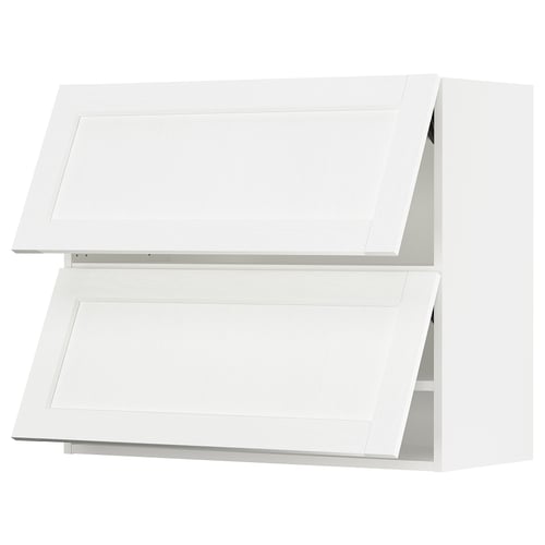 SEKTION Gabinete pared 2 puertas horizontal, blanco Enköping/blanco efecto madera, 91x37x76 cm