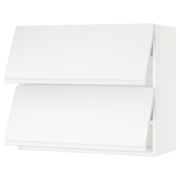 SEKTION Gabinete pared 2 puertas horizontal, blanco/Voxtorp blanco mate, 91x37x76 cm