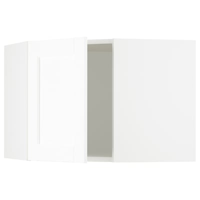 SEKTION Gabinete pared esquina 1 puerta, blanco Enköping/blanco efecto madera, 66x37x51 cm