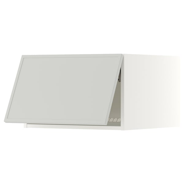 SEKTION Gabinete superior p/refrigerador, blanco/Aspudden gris claro, 61x61x38 cm