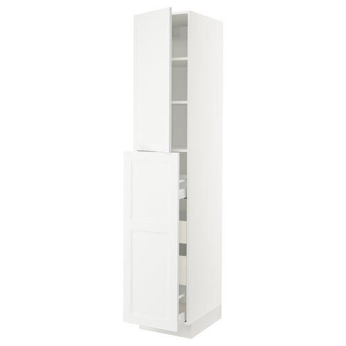 SEKTION / MAXIMERA Gabin alt extb 2 prtas 4 cjnes+ests, blanco/Axstad blanco mate, 46x61x229 cm
