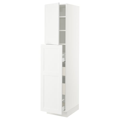 SEKTION / MAXIMERA Gabin alt extb 2 prtas 4 cjnes+ests, blanco/Axstad blanco mate, 46x61x203 cm
