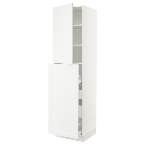 SEKTION / MAXIMERA Gabin alt extb 2 prtas 4 cjnes+ests, blanco/Axstad blanco mate, 61.0x61.0x228.6 cm