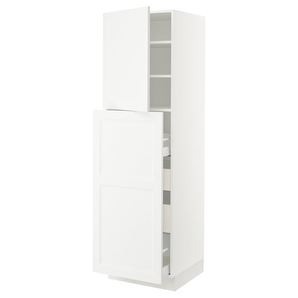 SEKTION / MAXIMERA Gabin alt extb 2 prtas 4 cjnes+ests, blanco/Axstad blanco mate, 61x61x203 cm