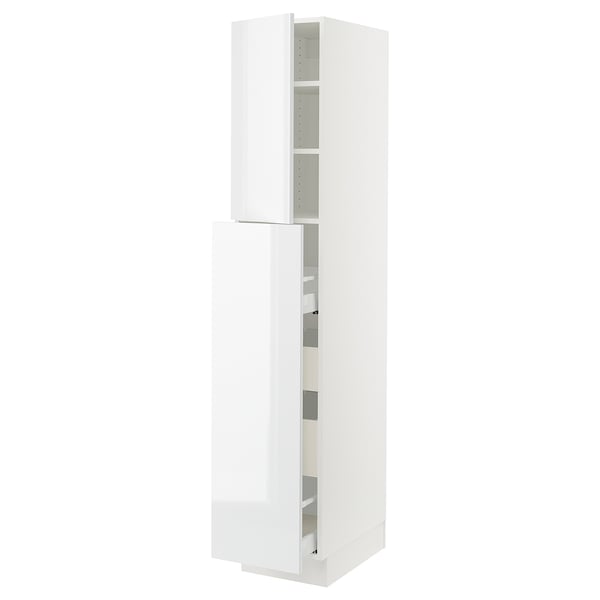 SEKTION / MAXIMERA Gabin alt extb 2 prtas 4 cjnes+ests, blanco/Ringhult blanco, 38x61x203 cm