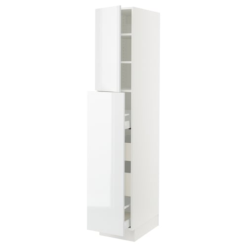 SEKTION / MAXIMERA Gabin alt extb 2 prtas 4 cjnes+ests, blanco/Ringhult blanco, 38x61x203 cm