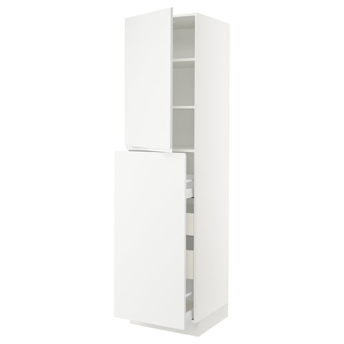 SEKTION / MAXIMERA Gabin alt extb 2 prtas 4 cjnes+ests, blanco/Voxtorp blanco mate, 61.0x61.0x228.6 cm