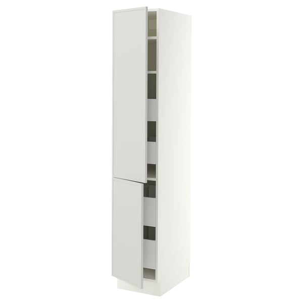 SEKTION / MAXIMERA Gabin alto 2 prtas 4 cjnes +ests, blanco/Aspudden gris claro, 38x61x203 cm