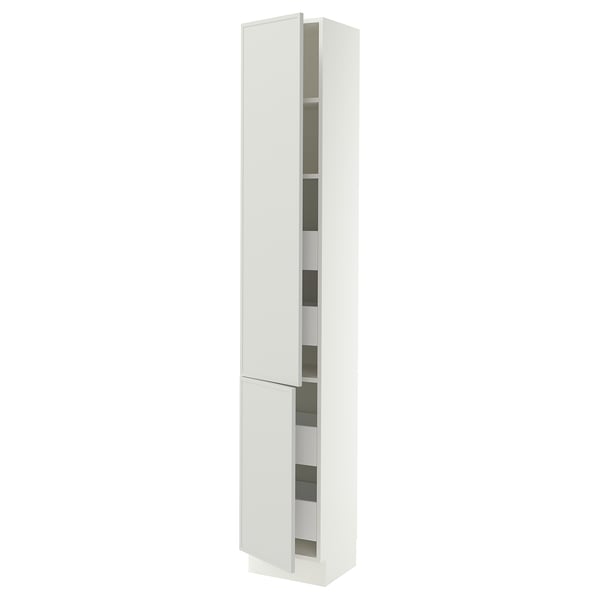 SEKTION / MAXIMERA Gabin alto 2 prtas 4 cjnes +ests, blanco/Aspudden gris claro, 38x37x229 cm
