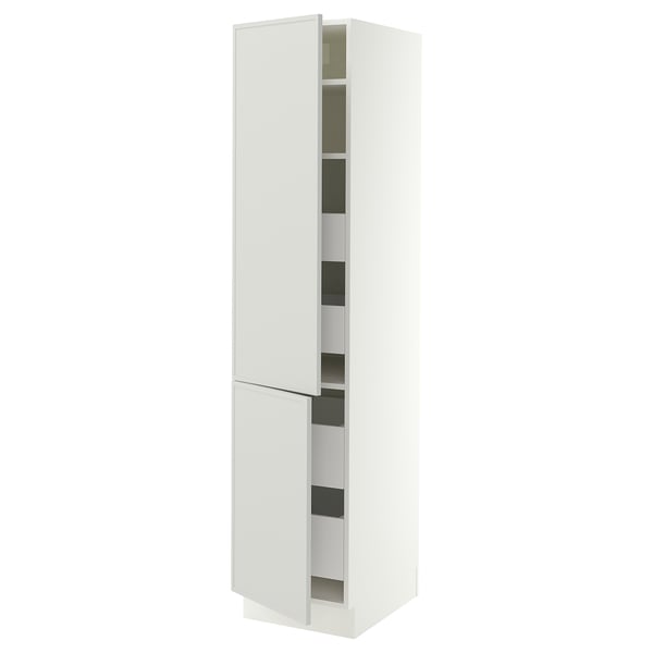 SEKTION / MAXIMERA Gabin alto 2 prtas 4 cjnes +ests, blanco/Aspudden gris claro, 46x61x203 cm