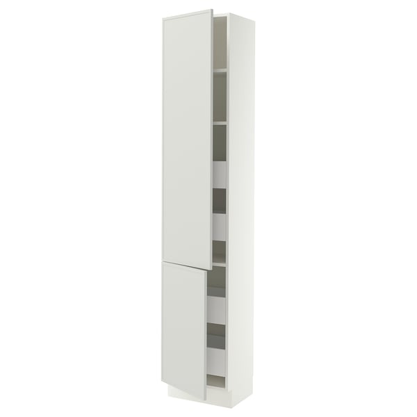 SEKTION / MAXIMERA Gabin alto 2 prtas 4 cjnes +ests, blanco/Aspudden gris claro, 46x37x229 cm