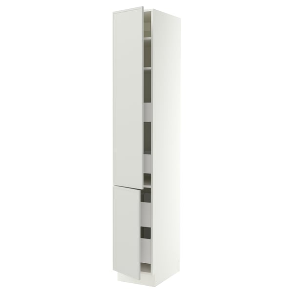 SEKTION / MAXIMERA Gabin alto 2 prtas 4 cjnes +ests, blanco/Aspudden gris claro, 38x61x229 cm
